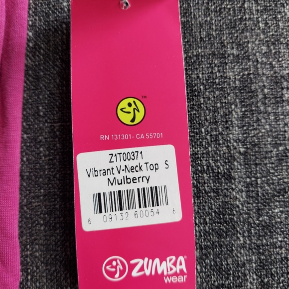 Zumba V-Neck Fringe Top Mulberry S - Picture 5 of 7